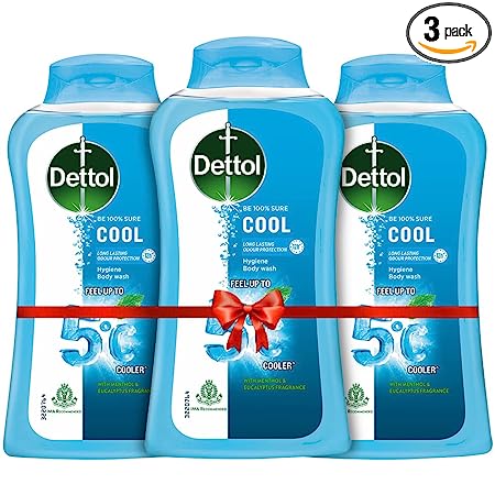 Dettol Body Wash and Shower Gel for Women and Men Cool, 250ml (Pack of 3)