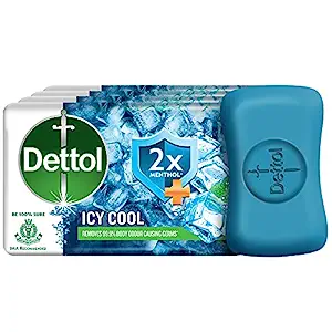 Dettol Intense Cool Bathing Soap Bar with Menthol, 75gm, Pack of 4
