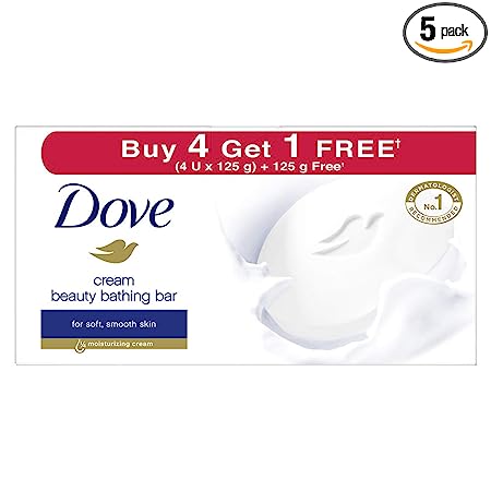 Dove Cream Beauty Bathing Bar, 125gm, Pack of 5