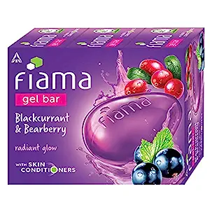 Fiama Gel Bar Blackcurrant And Bearberry for Radiant Glowing Skin, 125gm, Pack of 3