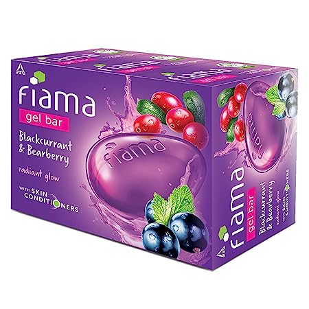 Fiama Gel Bar Blackcurrant And Bearberry for Radiant Glowing Skin, 125gm, Pack of 6