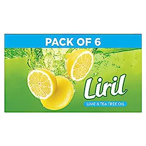 Liril Lime & Tea Tree Oil Soap, 125gm, Pack of 6