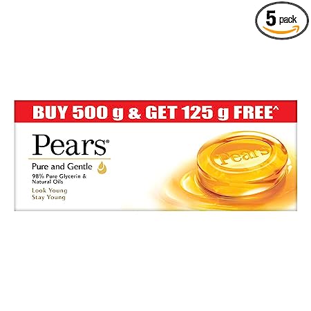 Pears Moisturising Bathing Bar Soap 125gm, Pack of 5