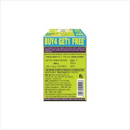 Santoor Aloe Fresh Soap, 125gm (Buy 4 Get 1 Free)