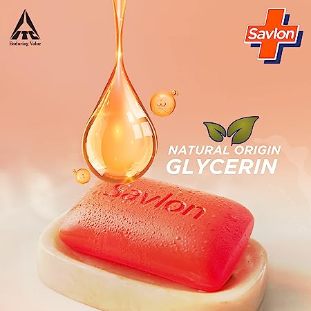 Savlon Moisturizing Glycerin soap bar with germ protection, 125gm, Pack of 5