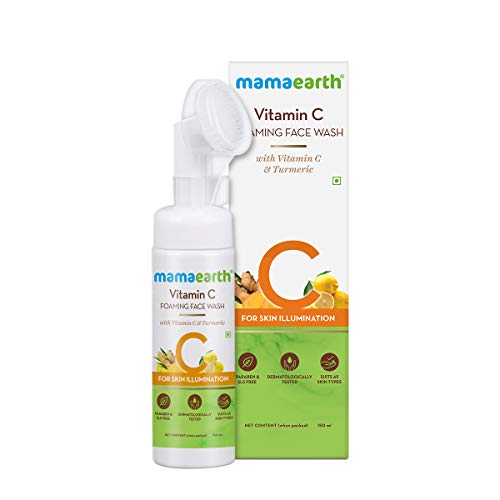 MamaEarth Vitamin C Face Wash with Foaming Silicone Cleanser Brush Powered