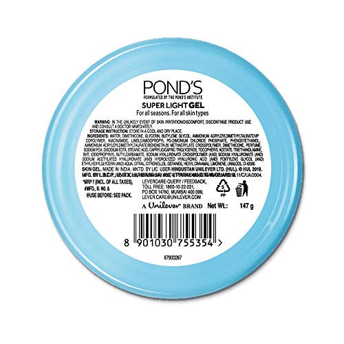 Ponds Super Light Gel Face Moisturiser with Hyaluronic Acid and Vitamin E