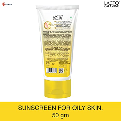 Lacto Calamine Sunshield Matte Look Sunscreen SPF50 PA+++ for Oily or Acne Prone Skin, Paraben & Sulphate free