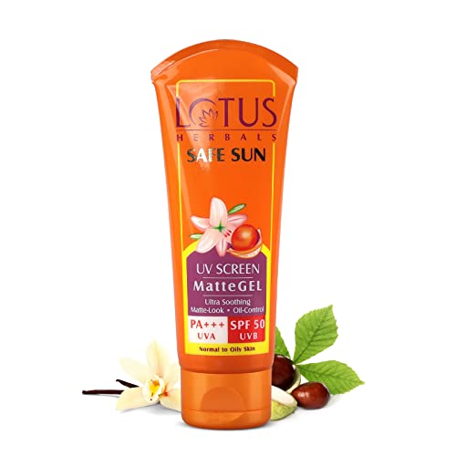 Lotus Herbals Safe Sun Uv Screen Mattegel Ultra Soothing Sunscreen - PA+++ | SPF 50