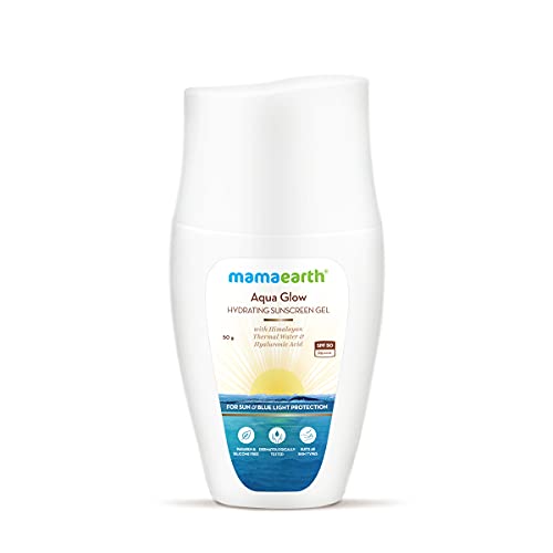 MamaEarth Aqua Glow Hydrating Sunscreen Gel with Himalayan Thermal Water & Hyaluronic Acid With SPF 50 PA++++