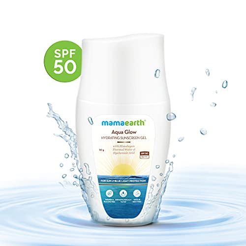 MamaEarth Aqua Glow Hydrating Sunscreen Gel with Himalayan Thermal Water & Hyaluronic Acid With SPF 50 PA++++