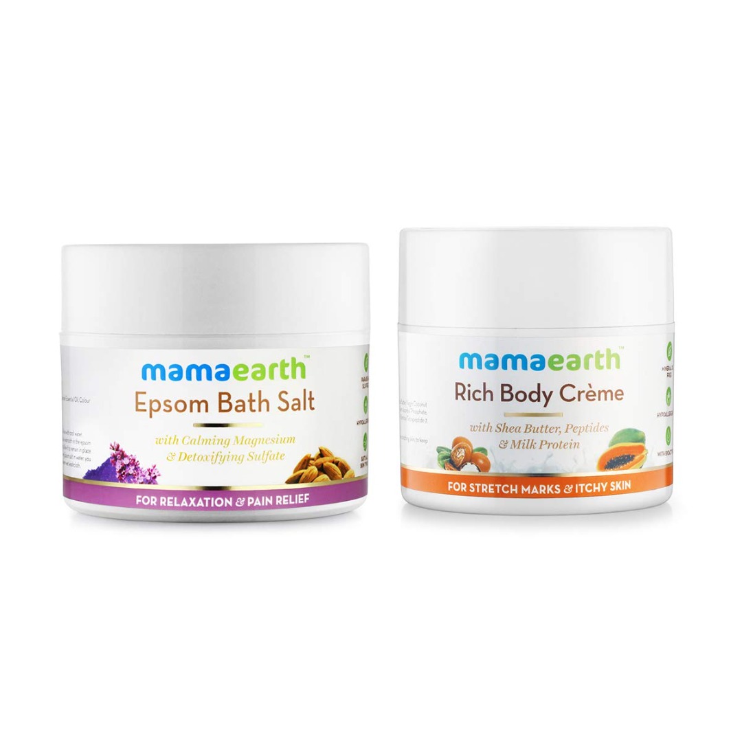 MamaEarth Epsom Bath Salt + Rich Body Creme