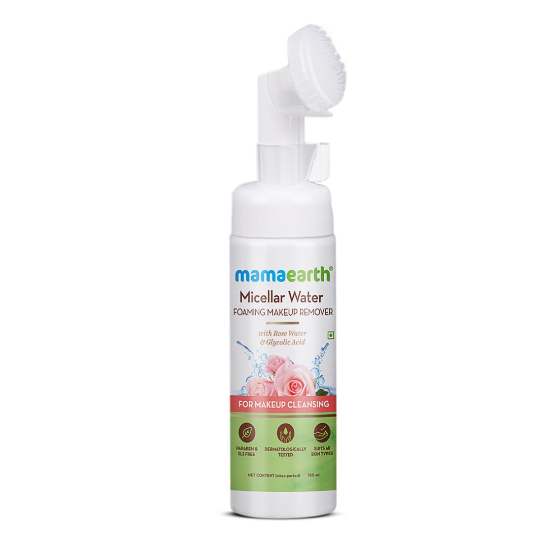 MamaEarth Micellar Water Foaming Makeup Remover with Rose Water & Glycolic Acid