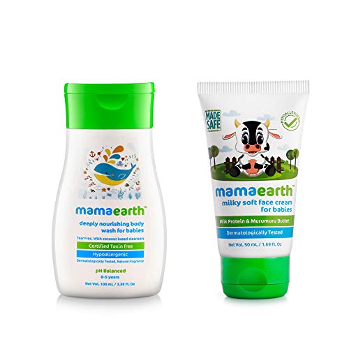 MamaEarth Milky Soft Face Cream 60ml + Deeply Nourishing Body Wash