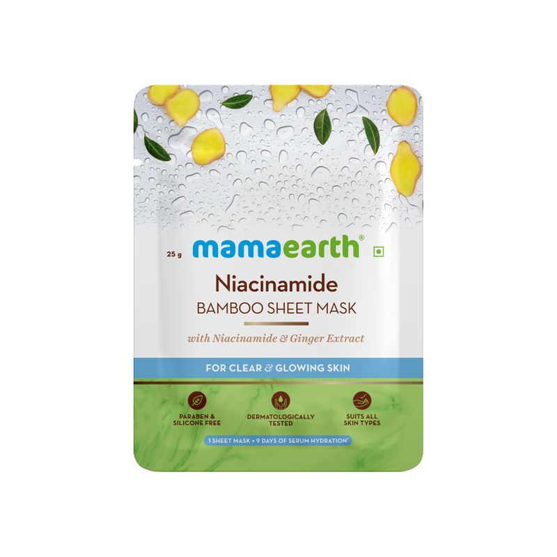 MamaEarth Niacinamide Bamboo Sheet Mask with Niacinamide & Ginger Extract