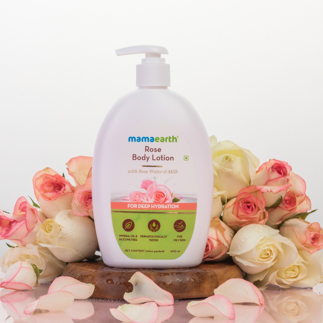 MamaEarth Rose Body Lotion with Rose Water & Milk for Deep Hydration