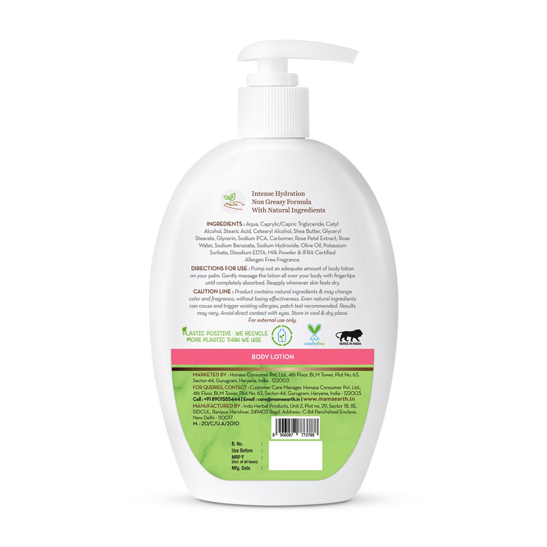 MamaEarth Rose Body Lotion with Rose Water & Milk for Deep Hydration