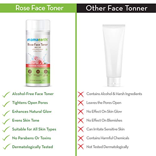 MamaEarth Rose Face Toner with Witch Hazel & Rose Water for Pore Tightening