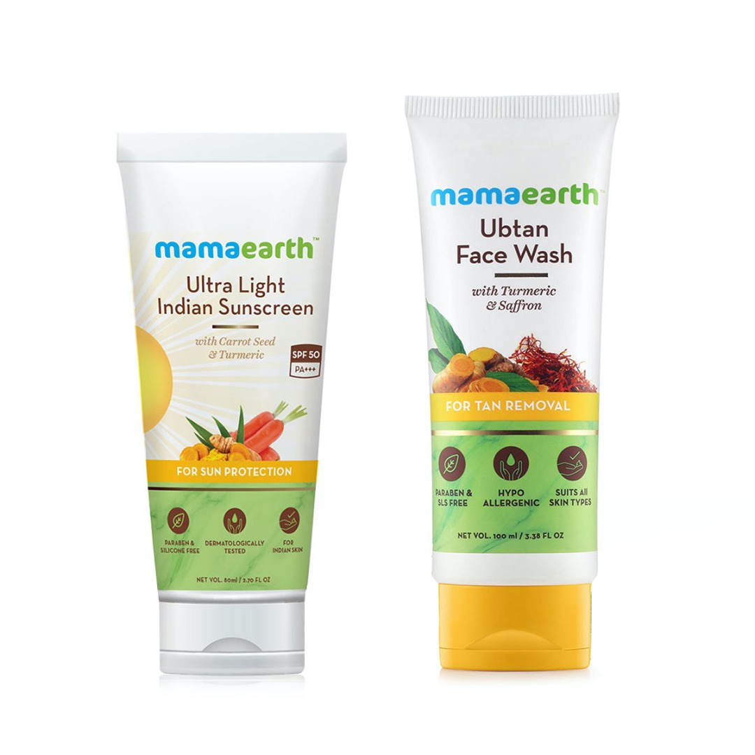 MamaEarth Sun Protection Combo : Sunscreen + Ubtan Facewash