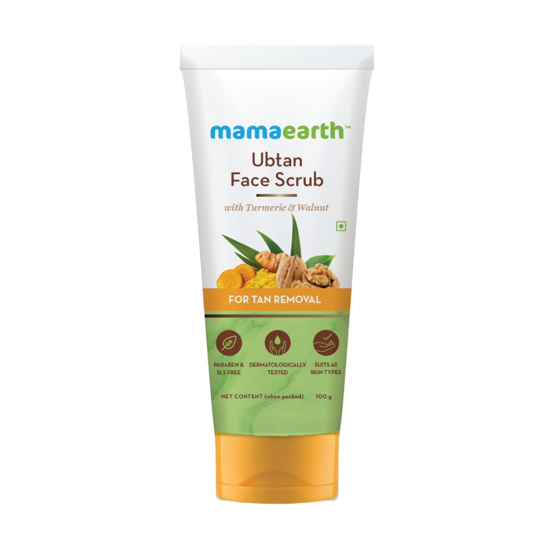 MamaEarth Ubtan Face Scrub with Turmeric & Walnut for Tan Removal