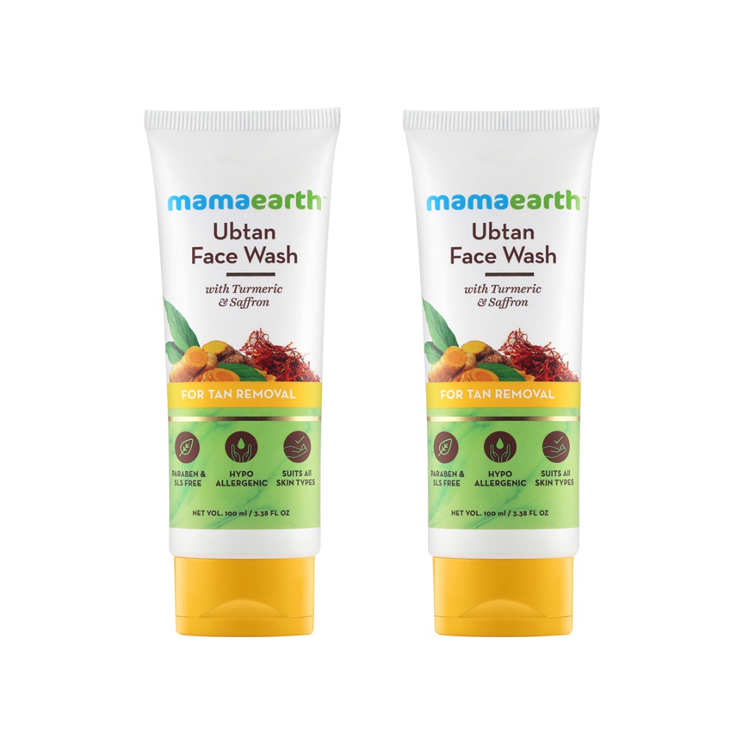 MamaEarth Ubtan Face Wash for Tan Removal, 100ml, Pack of 2