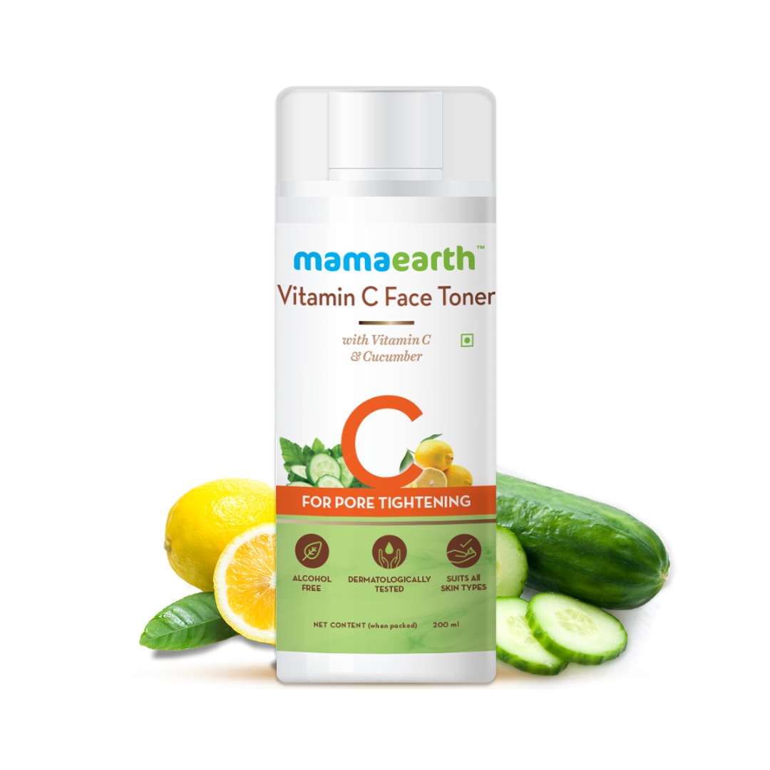 MamaEarth Vitamin C Face Toner with Vitamin C and Cucumber for Pore Tightening | For All Skin Types