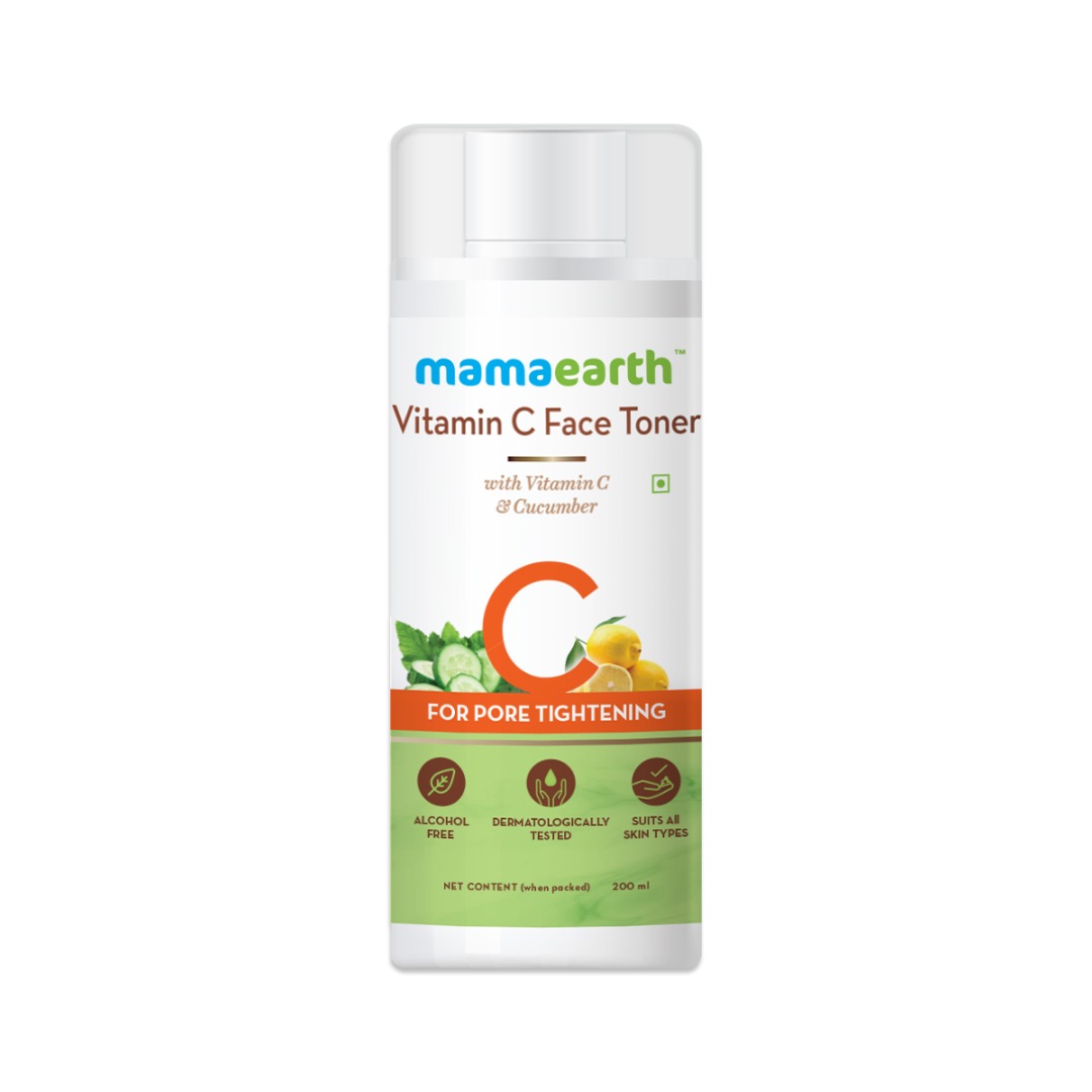MamaEarth Vitamin C Face Toner with Vitamin C and Cucumber for Pore Tightening | For All Skin Types