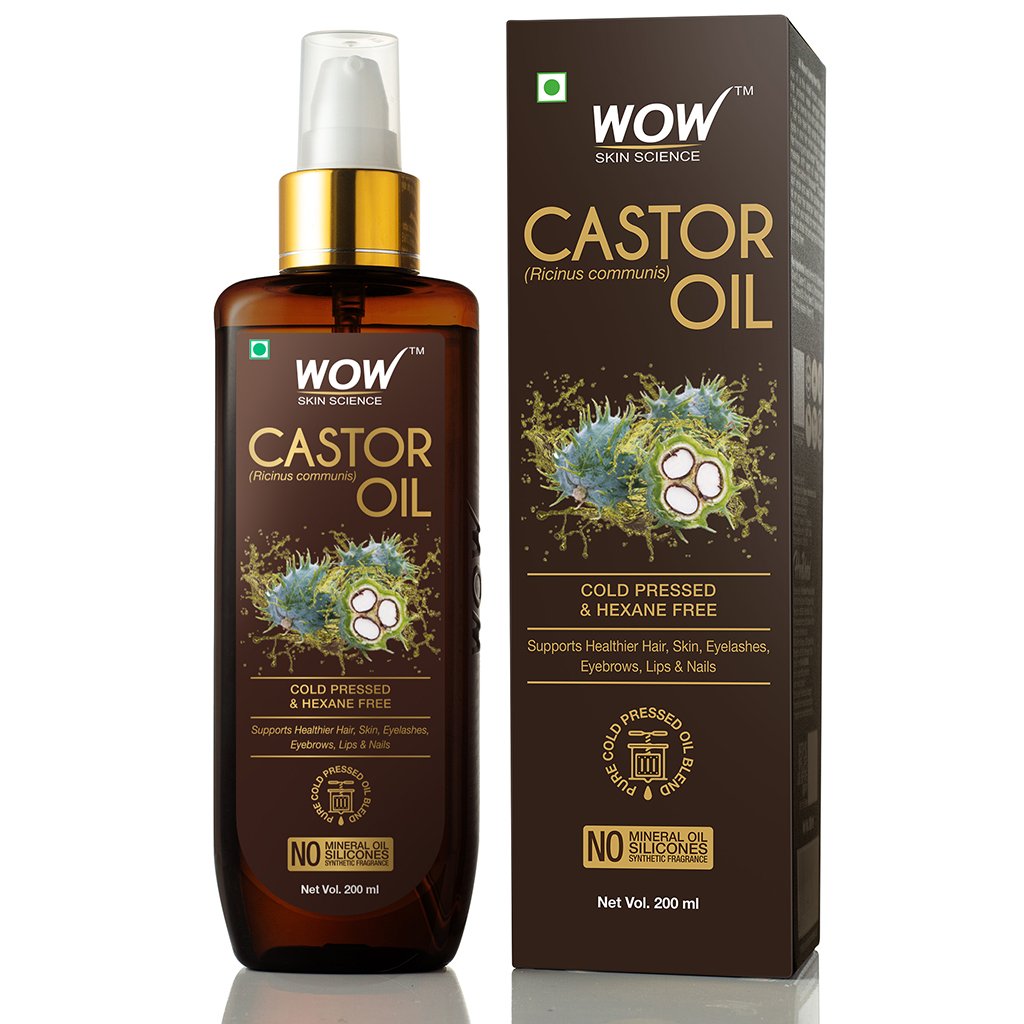 WoW 100% Pure Castor Oil, Cold Pressed, No Mineral Oil & Silicones