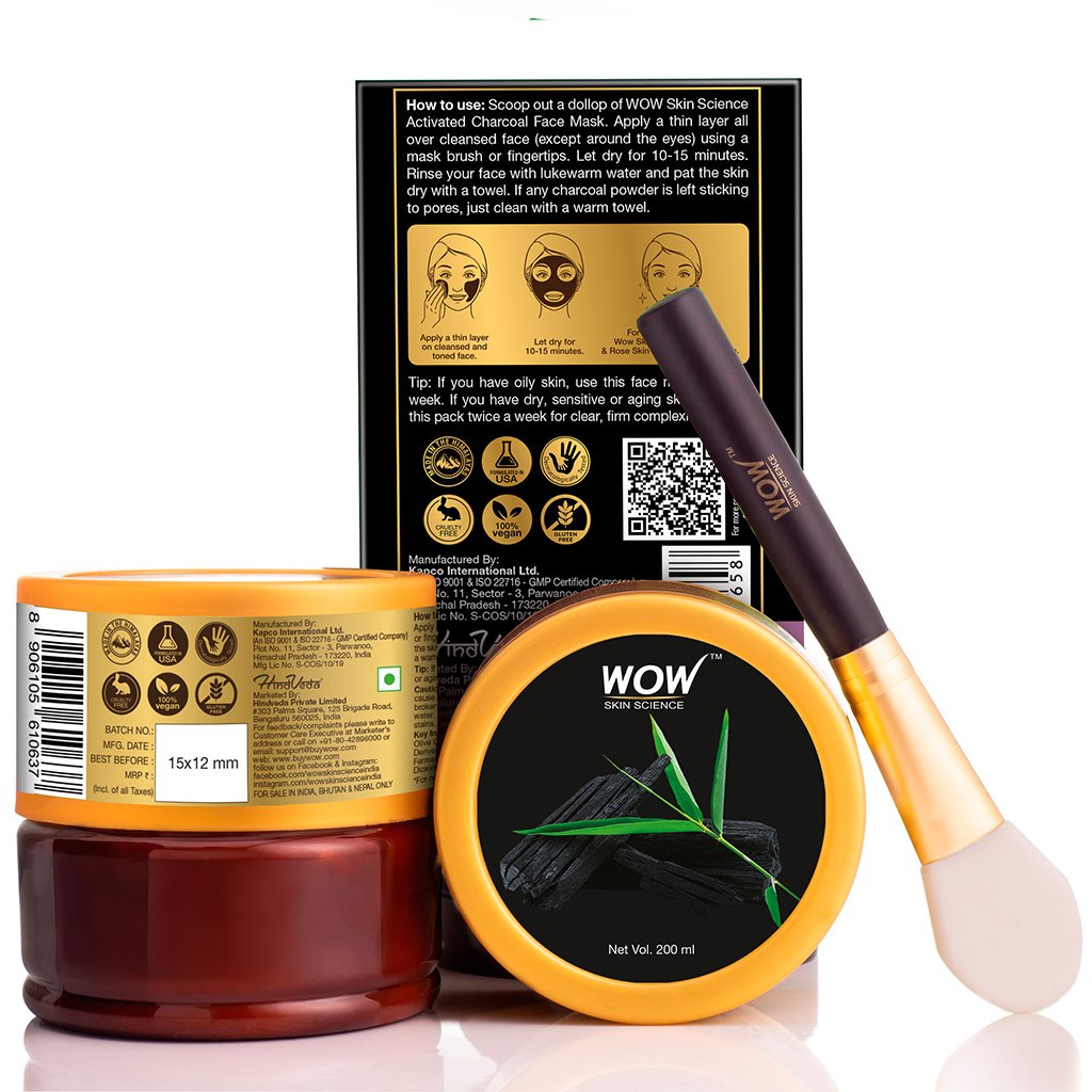 WoW Activated Charcoal Face Mask with PM 25 Anti-Pollution Shield Wash off Face Mask