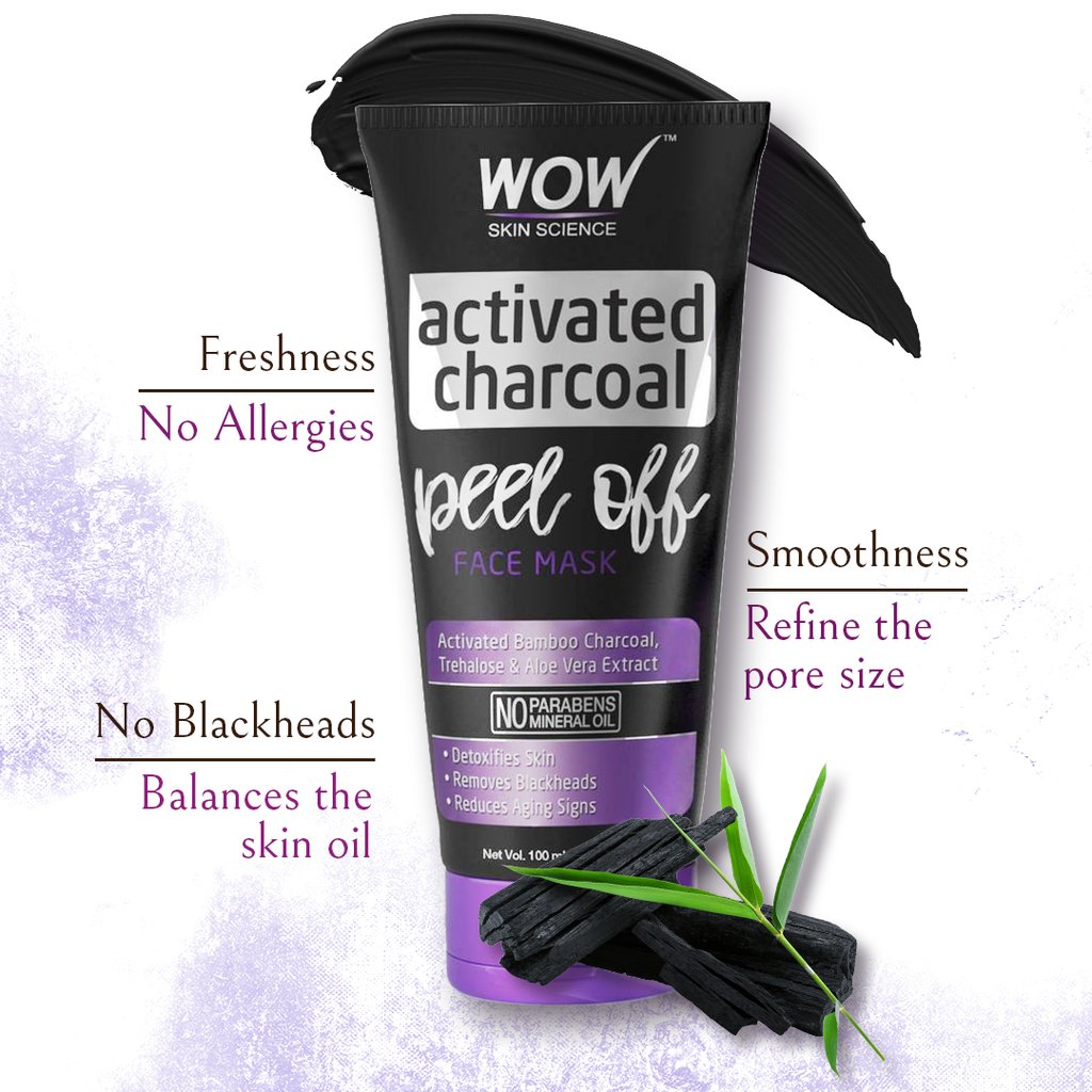 WoW Activated Charcoal Face Peel off Mask