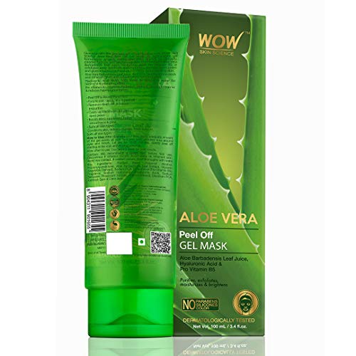 WoW Aloe Vera with Hyaluronic Acid & Pro Vitamin B5 Peel off Gel Mask
