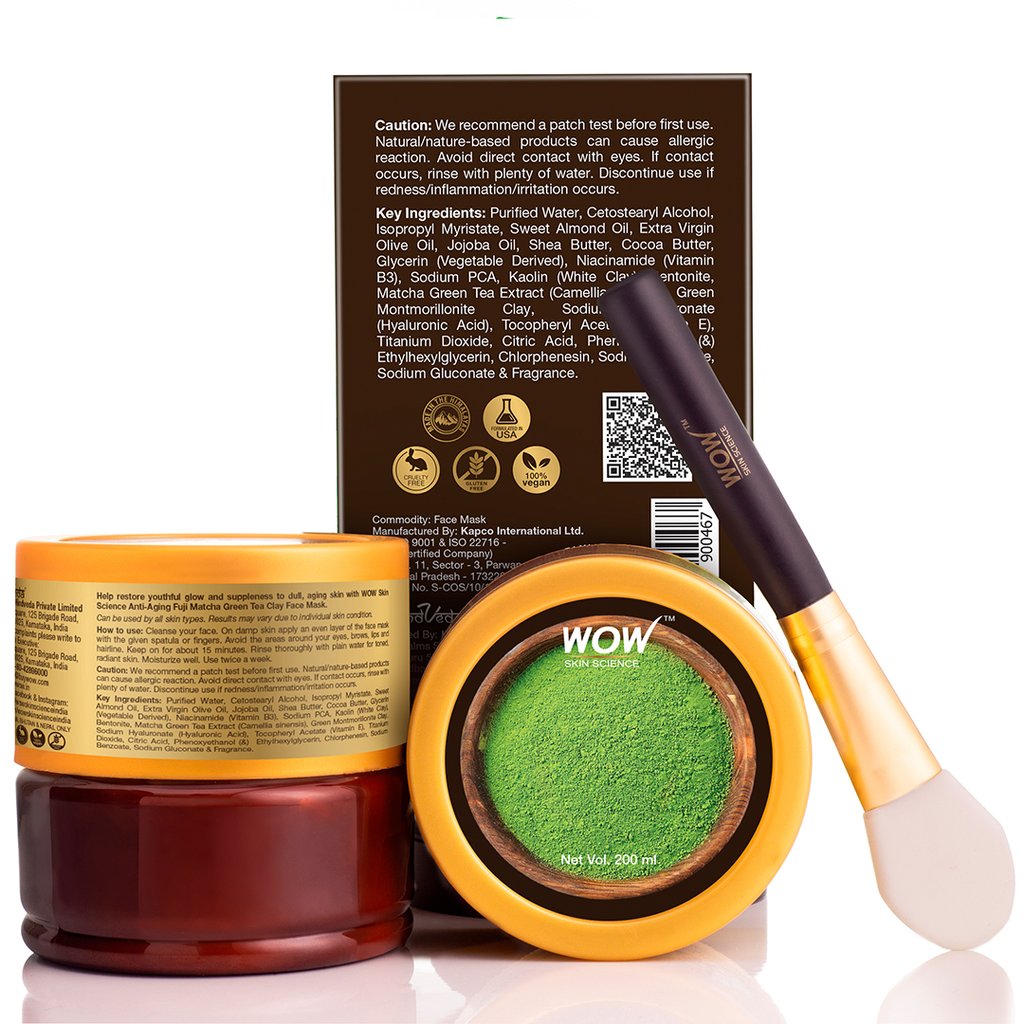 WoW Anti-Aging Fuji Matcha Green Tea Clay Face Mask