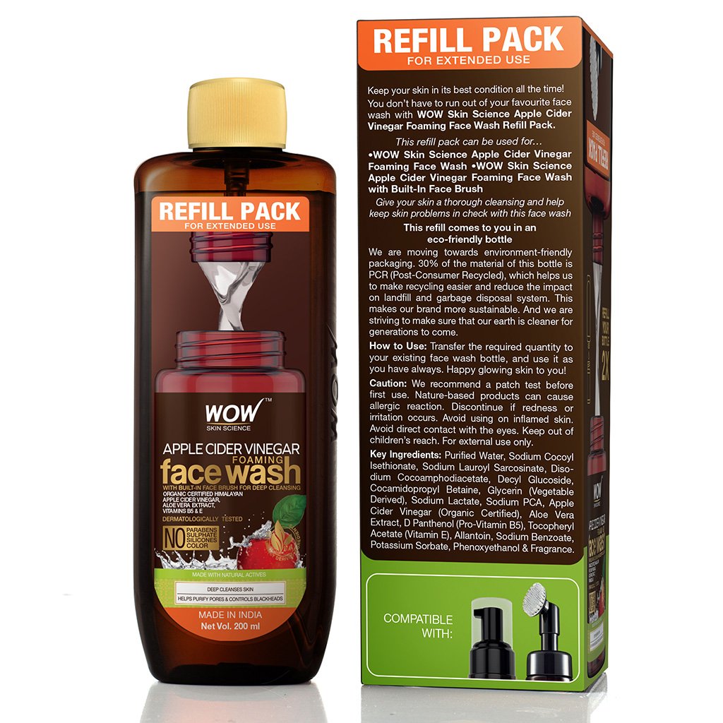 WoW Apple Cider Vinegar Foaming Face Wash Refill Pack