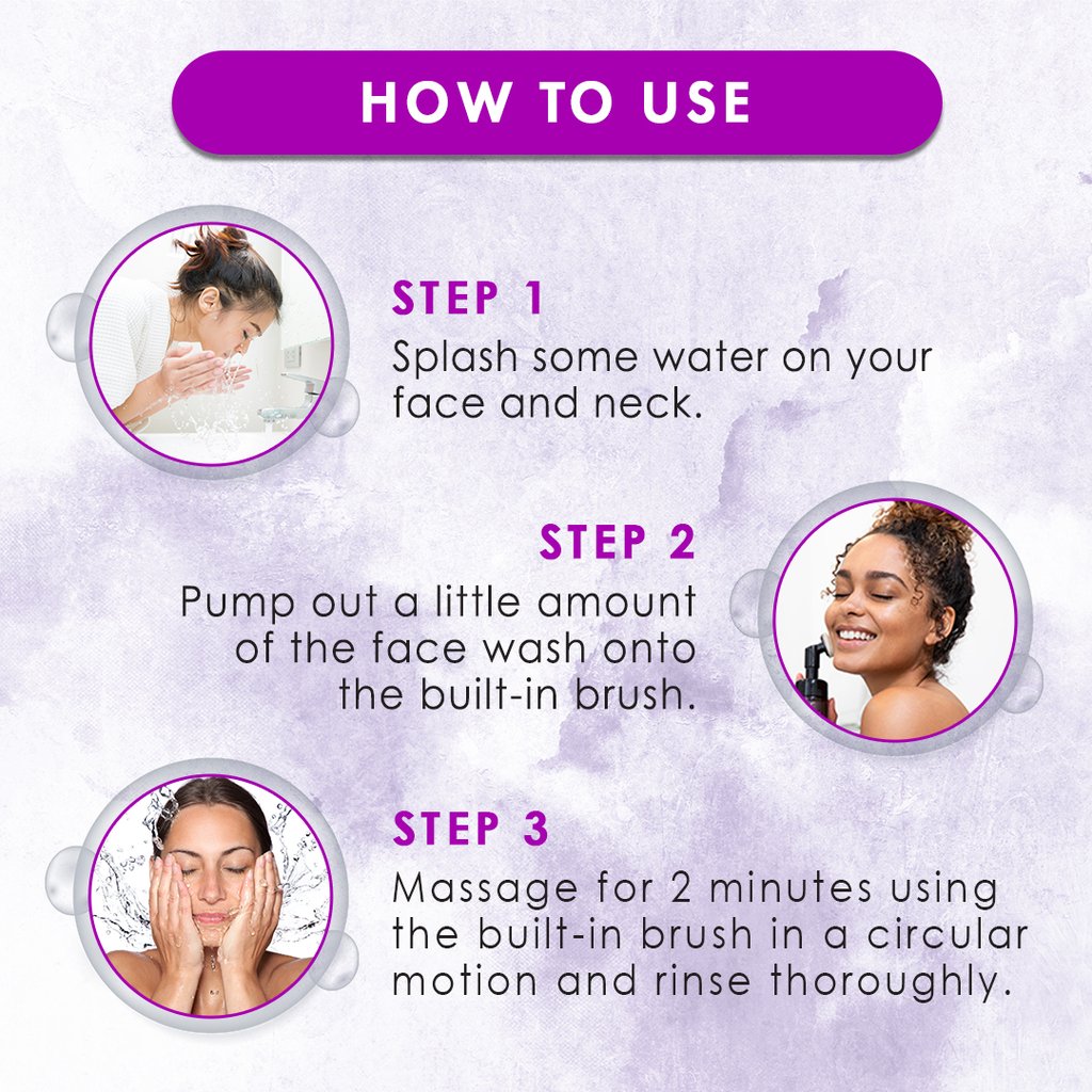 WoW Charcoal Foaming Face Wash with Built-In Face Brush