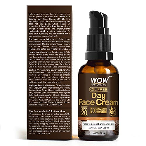 WoW Day Face Cream, SPF 20, with Rosehip Oil & Shea Butter, Oil Free