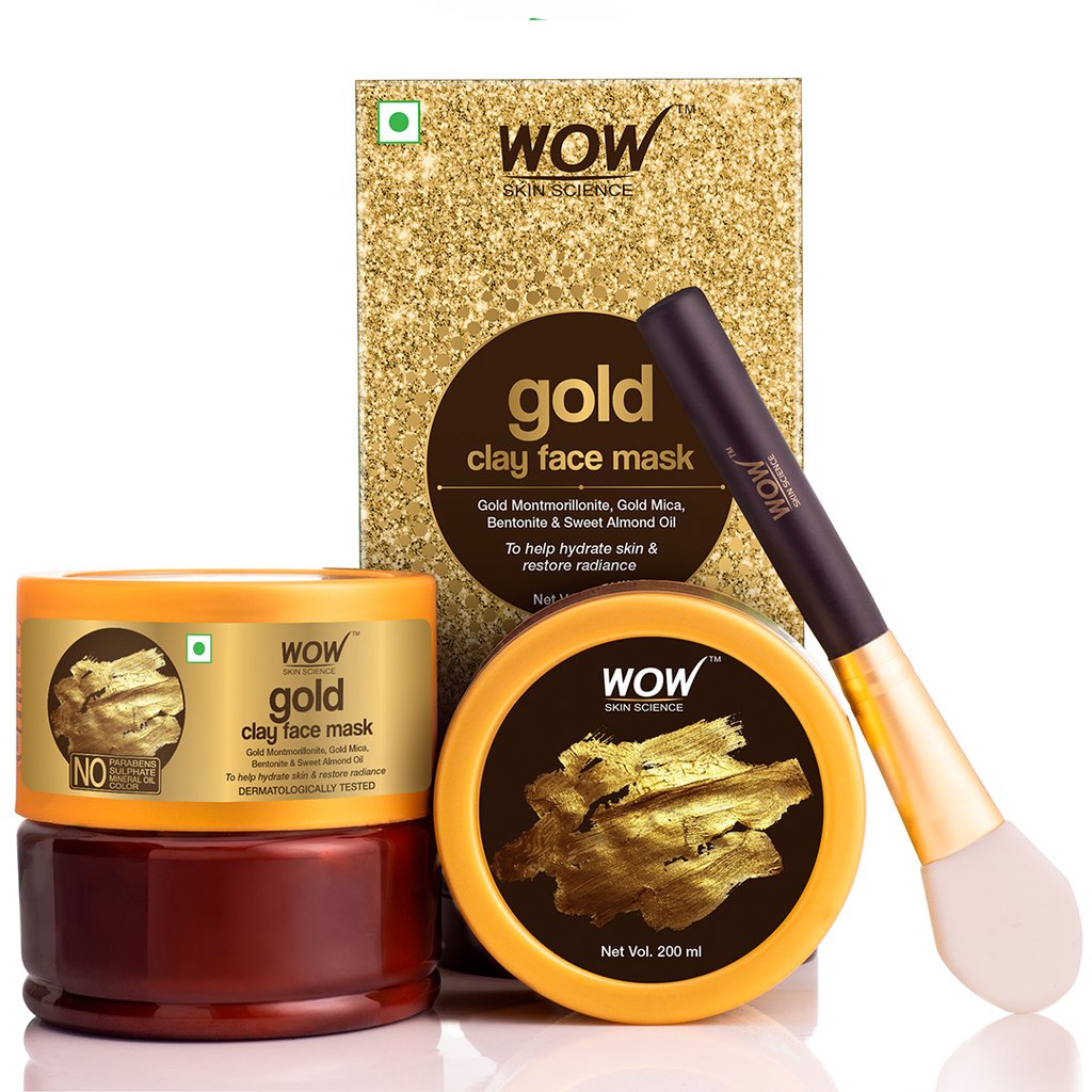 WoW Gold Clay Face Mask for Hydrating Skin & Restoring Radiance