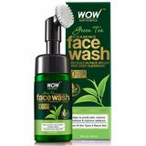 WoW Green Tea Foaming Face Wash with Built-In Face Brush with Green Tea & Aloe Vera Extract