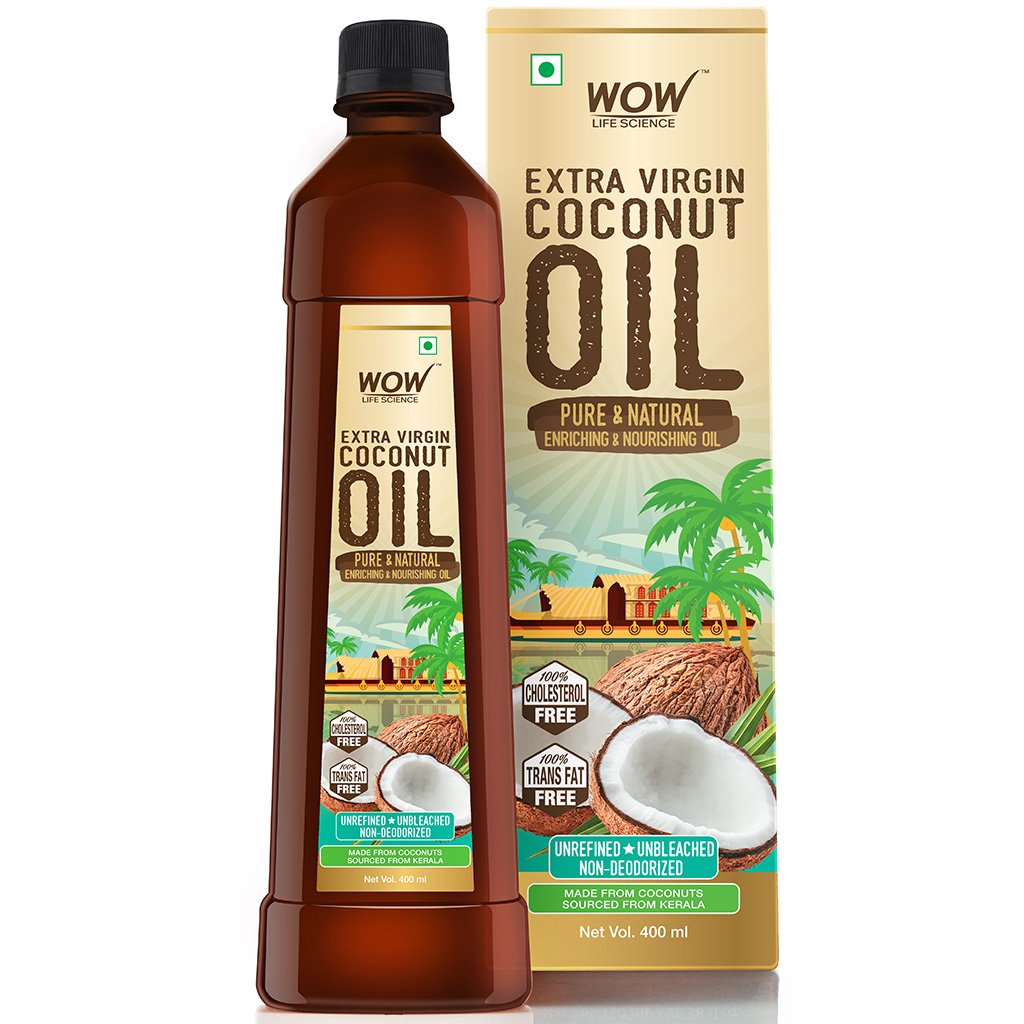 WoW Cold Pressed Extra Virgin Coconut Oil, Pure & Natural Enriching & Nourishing Oil Bottle