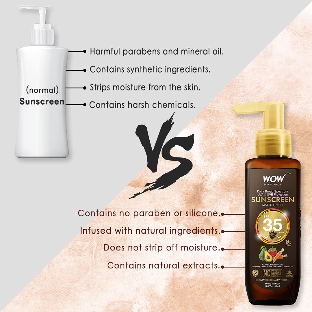 WoW Skin Science Sunscreen SPF 35 PA++ - 100 Milliliters Oil