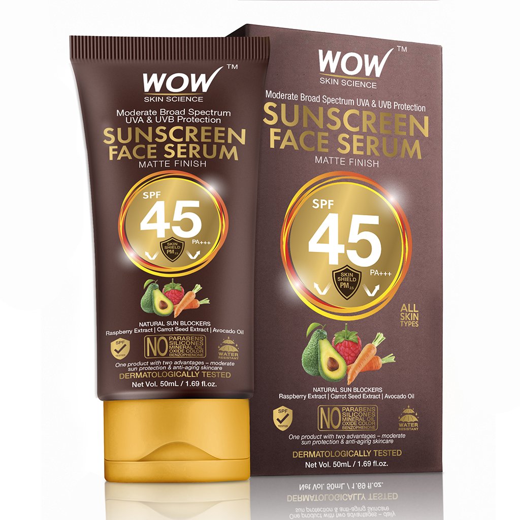 Wow Matte Finish Sunscreen Serum SPF 55 Pa++ with Raspberry | Carrot Seed and Avocado Oil