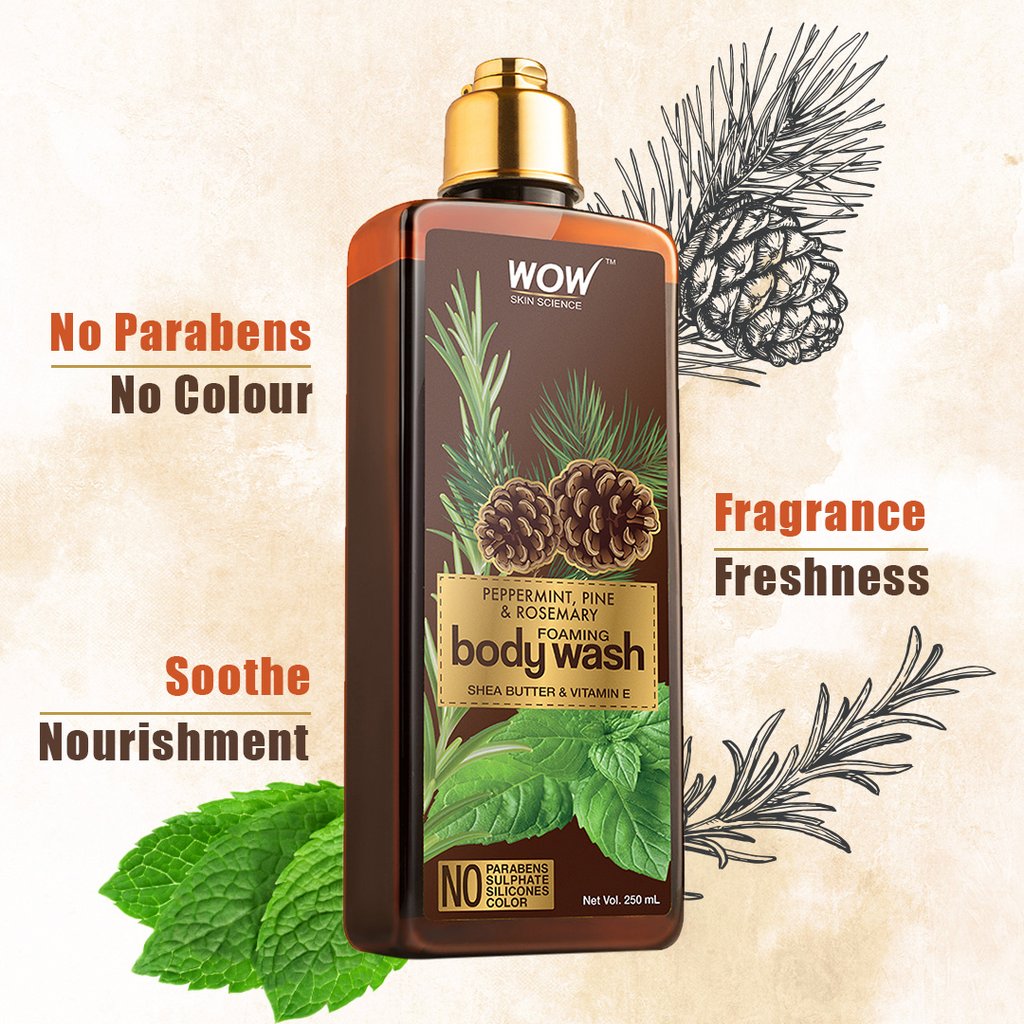 WoW Peppermint, Pine & Rosemary Foaming Body Wash