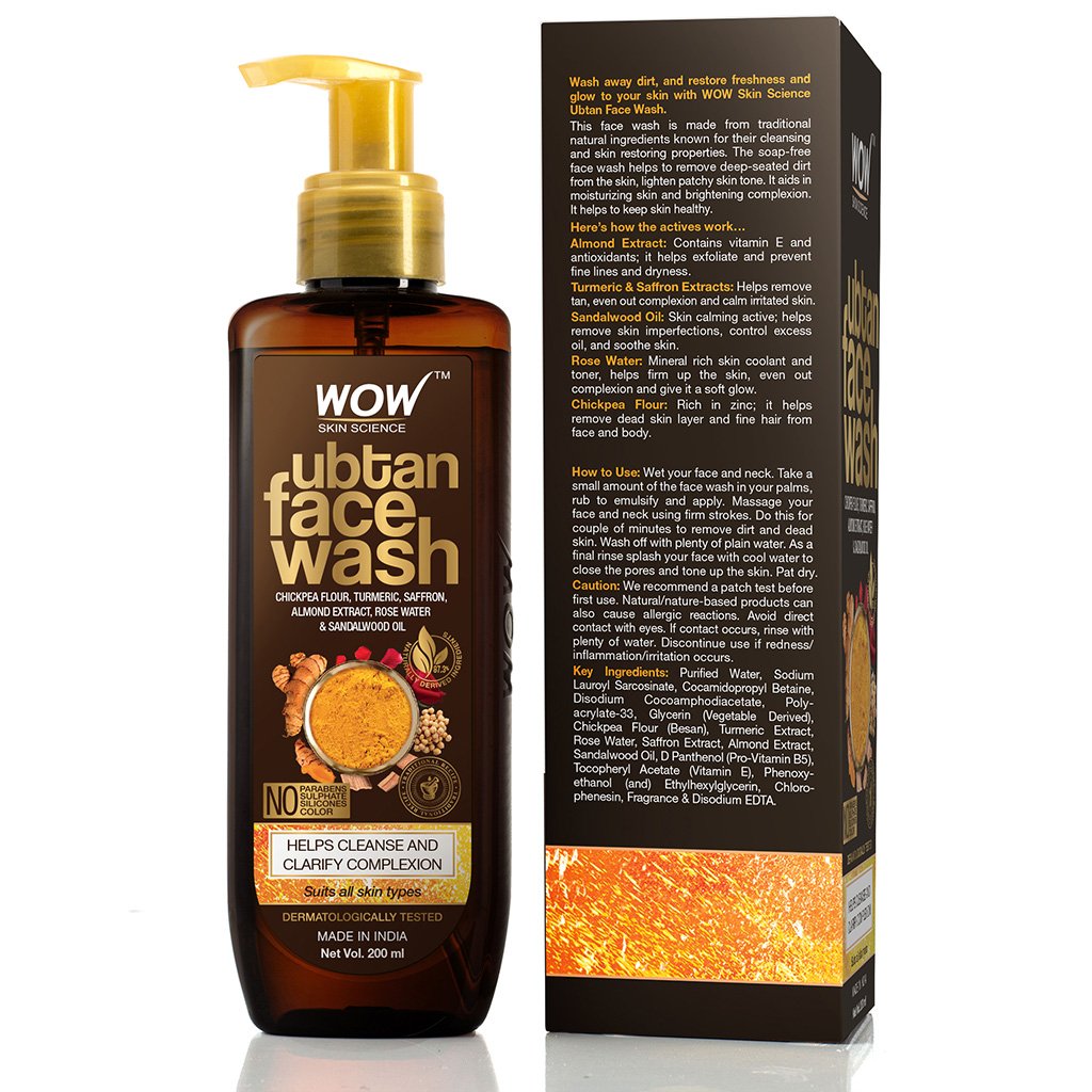 WOW Skin Science Ubtan Cleansing Face Wash - Turmeric & Saffron