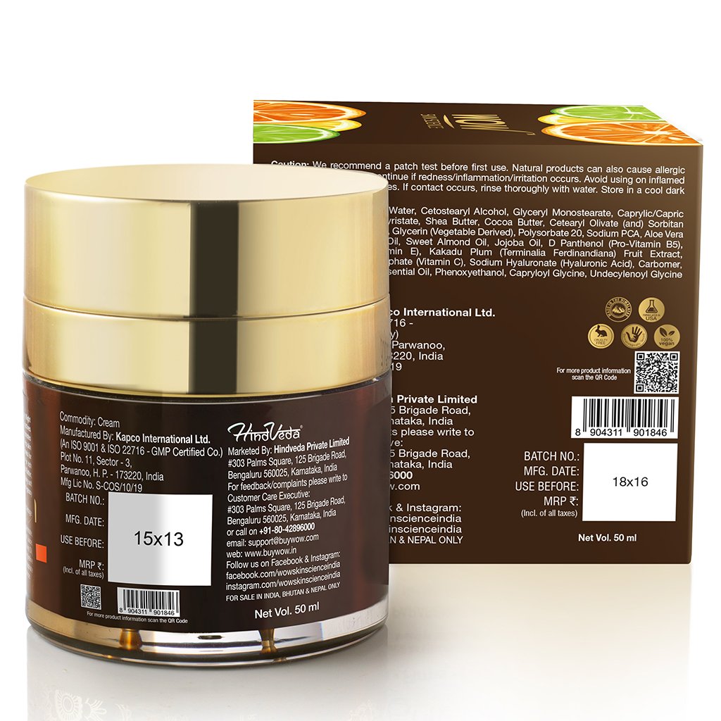 WoW Vitamin C Face Cream, Oil Free, Quick Absorbing