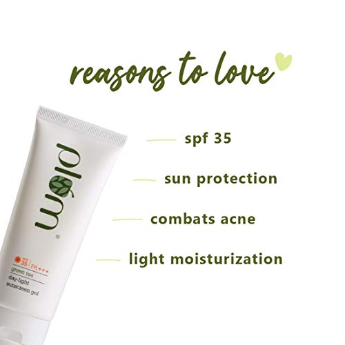 Plum Goodness 100% Vegan Green Tea Day-Light Sunscreen Gel SPF 35 | PA | For All Skin Types