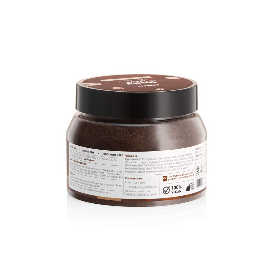 Plum Goodness Plum 100% Vegan BodyLovin Coffee Wake-a-ccino Body Scrub | For All Skin Types
