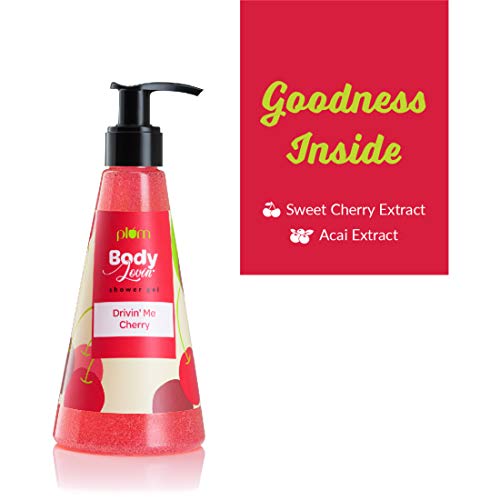 Plum Goodness Plum 100% Vegan BodyLovin Drivin Me Cherry Shower Gel | For All Skin Types