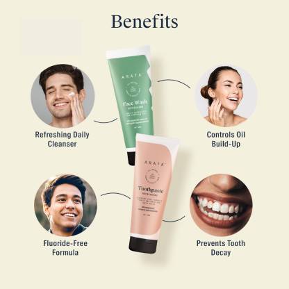 Arata Face wash and Toothpaste Combo | For All Skin Types