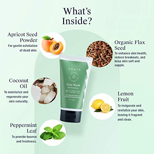 Arata Refreshing Face Wash | Natural Plant Based Cleanser for Daily Skincare
