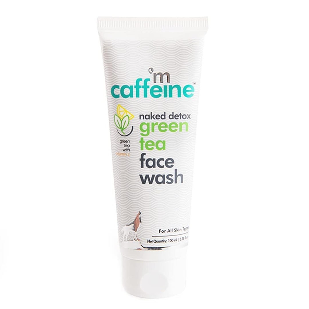 mCaffeine Naked Detox Green Tea Face Wash with Vitamin C and Hyaluronic Acid | Antioxidant Brightening Cleanser