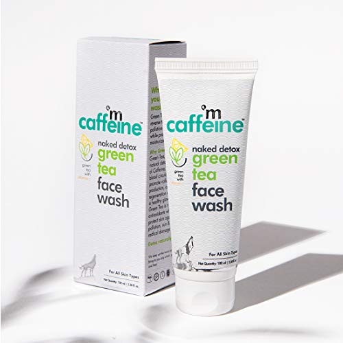 mCaffeine Naked Detox Green Tea Face Wash with Vitamin C and Hyaluronic Acid | Antioxidant Brightening Cleanser